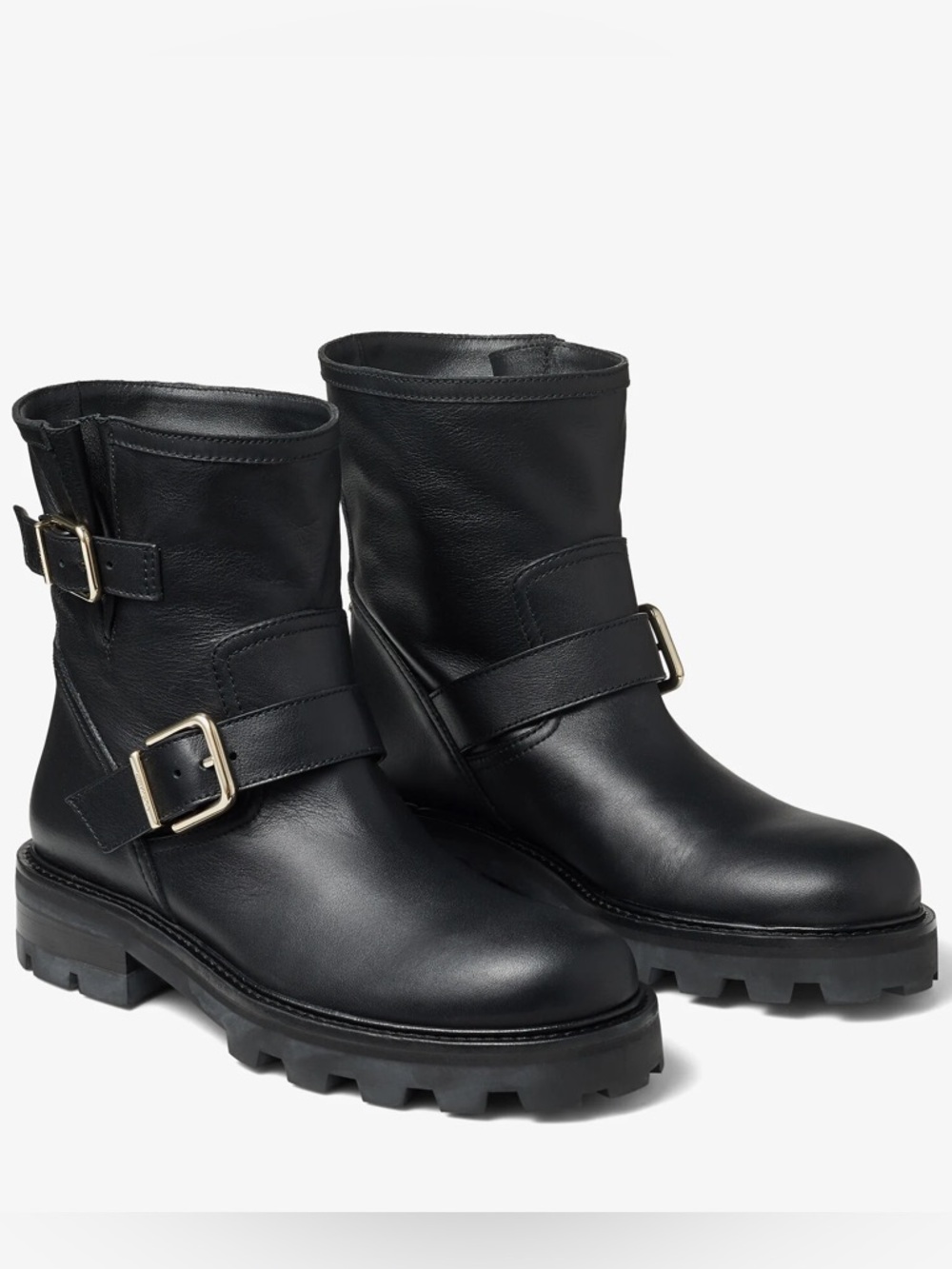JIMMY CHOO
Youth II Leather Short Biker Boots (40.5)